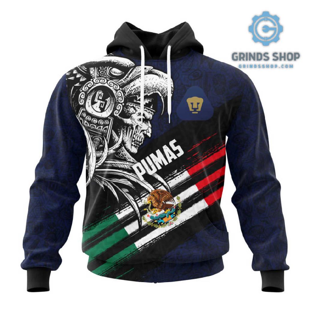 Liga Mx Pumas Unam Special Concept With Aztec Warrior Skull Hoodie 1695740858177 4f5g3 - Grinds Shop