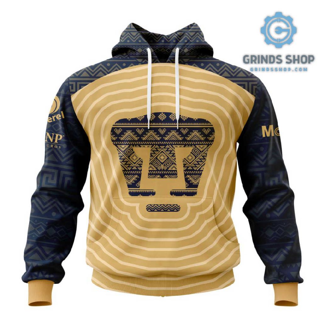 Liga Mx Pumas Unam Golden Team Jersey With Aztec Design Personalized Hoodie 1695740646661 Zaxa3 - Grinds Shop
