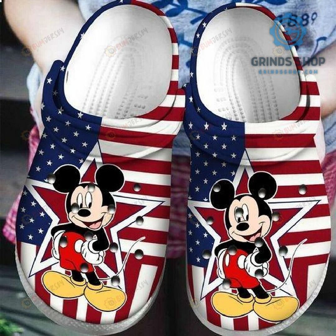 American Flag Mickey Mouse Crocs Crocband Clog Comfortable Water Shoes 1 Tpmdk - Grinds Shop