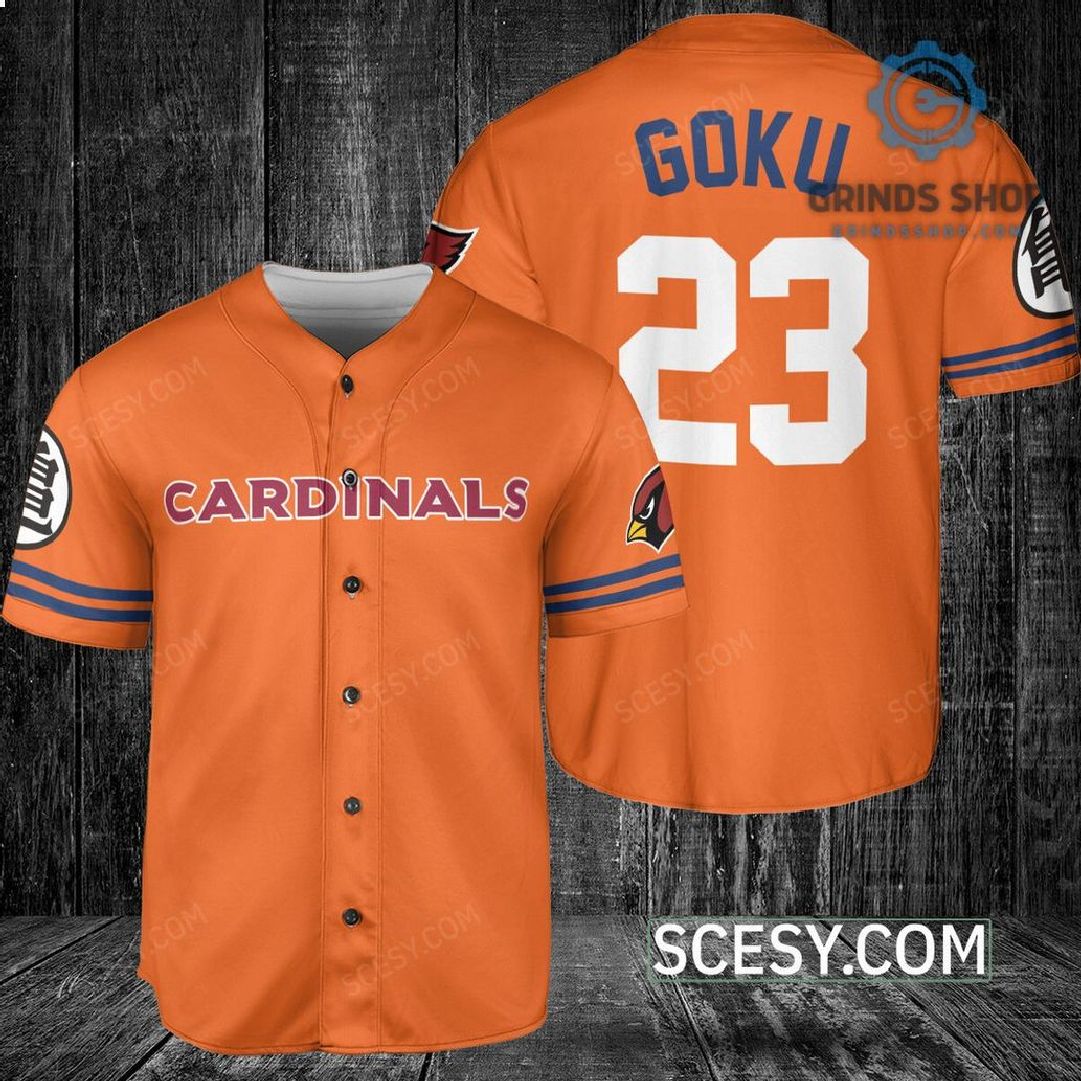 Arizona Cardinals Dragon Ball Son Goku Baseball Jersey Custom 1 E9tra - Grinds Shop