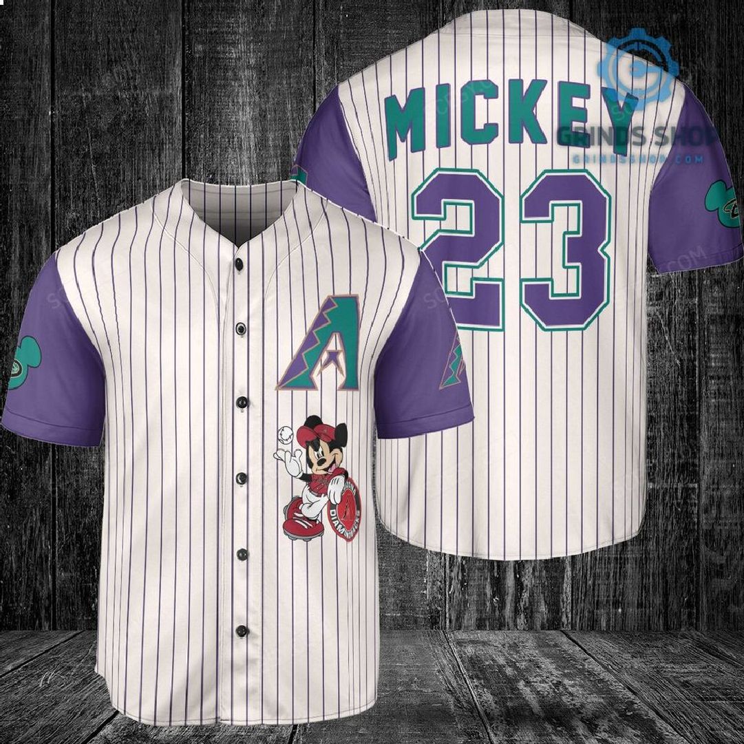 Arizona Diamondbacks Mickey Cream Purple Baseball Jersey 1 7vuqn - Grinds Shop