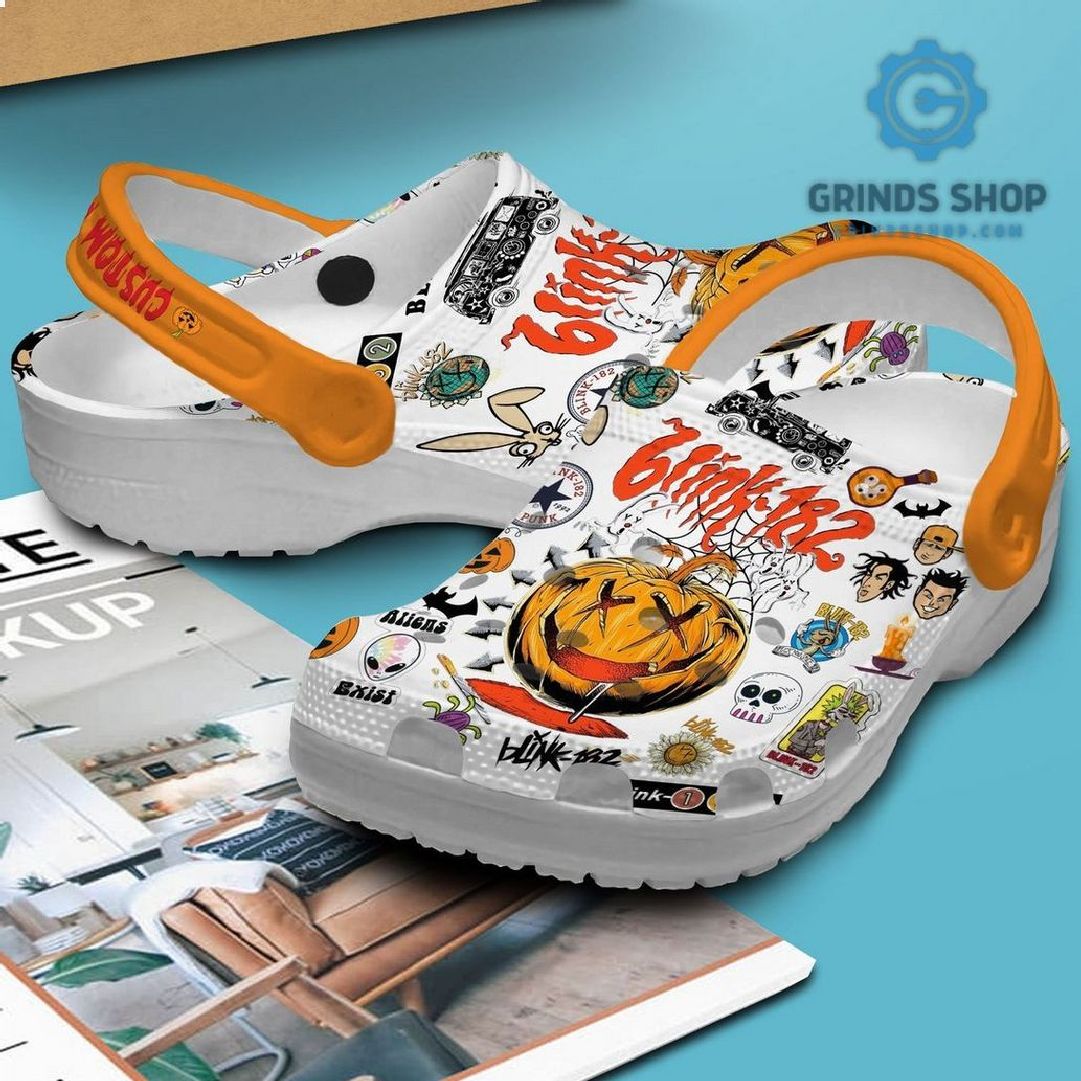 Blink 182 Halloween Pumpkin Print Crocs 1 Agk2a - Grinds Shop