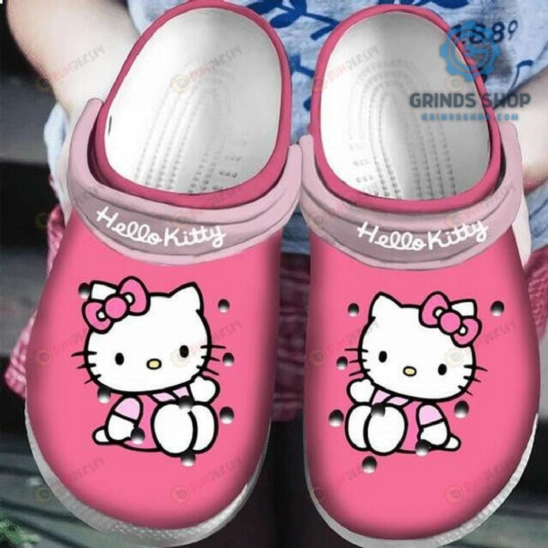 Hello Kitty On Pink Pattern Crocs Crocband Clog Comfortable Water Shoes 1 X0nf5 - Grinds Shop
