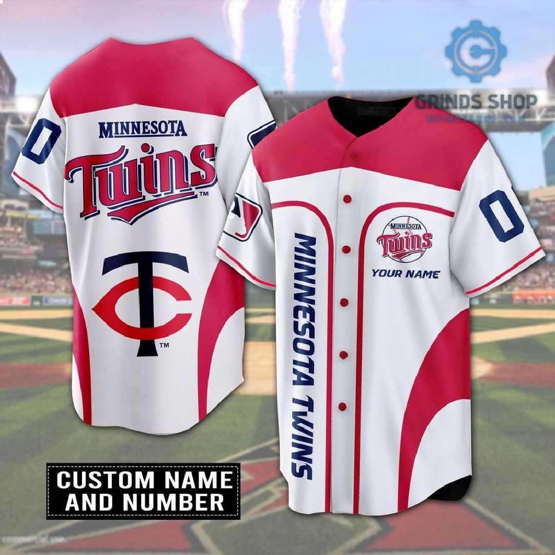 Minnesota Twins Tc Logo Print Baseball Jersey 1 Isbhb - Grinds Shop