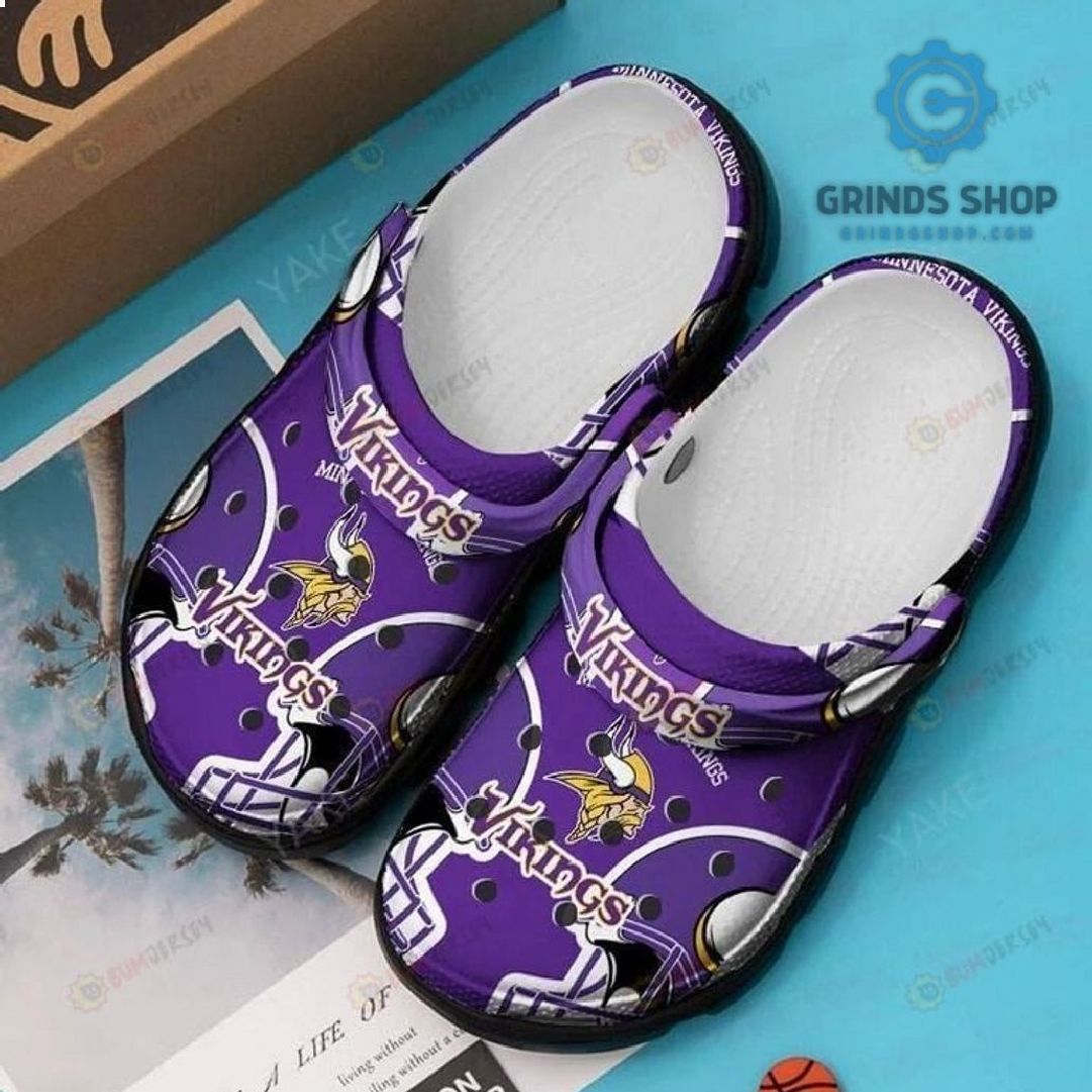 Minnesota Vikings In Purple Pattern Crocs Crocband Clog Comfortable Water Shoes 1 C1tlb - Grinds Shop