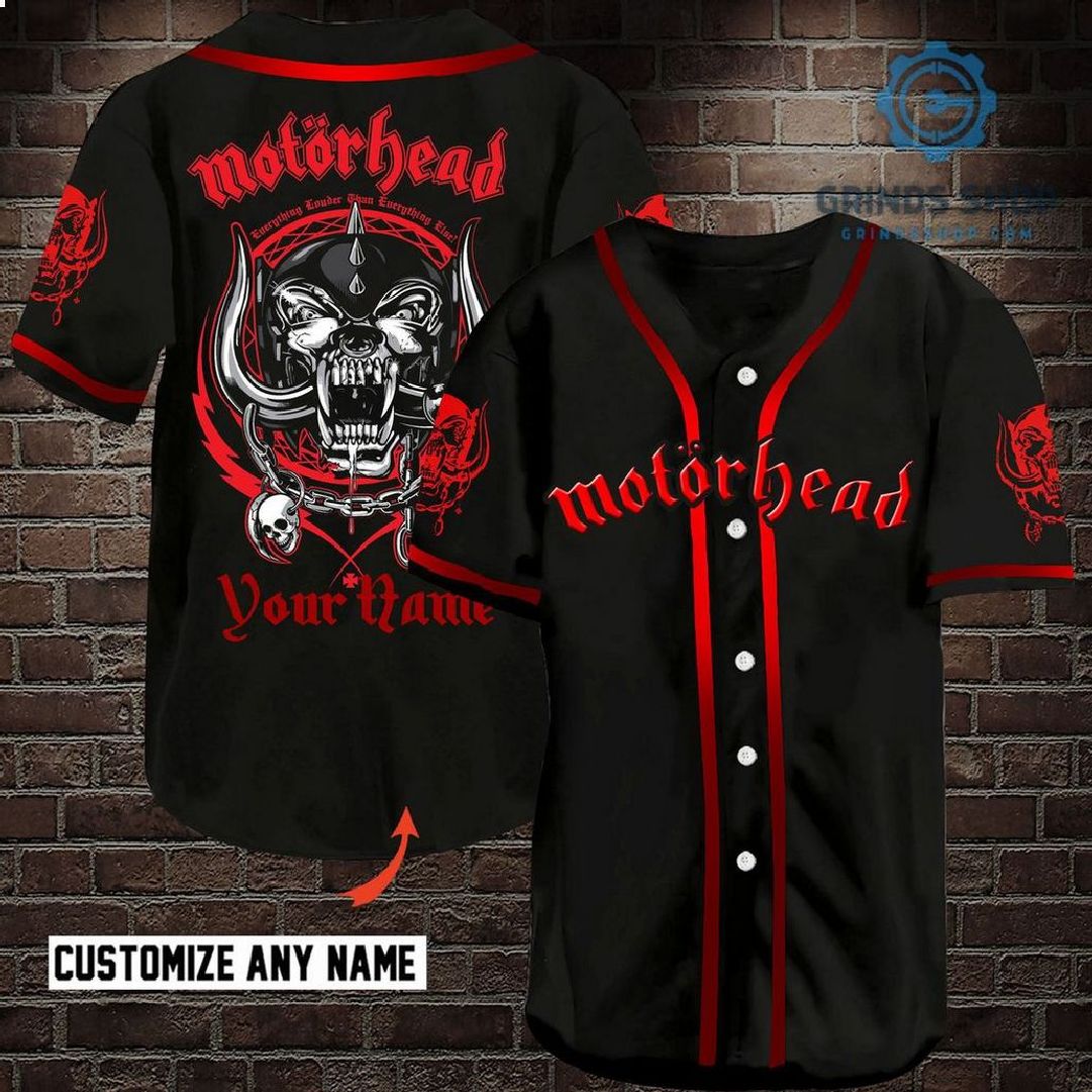 Motorhead Red Skull Personalized Baseball Jersey Shirt 1 Sb4lk - Grinds Shop
