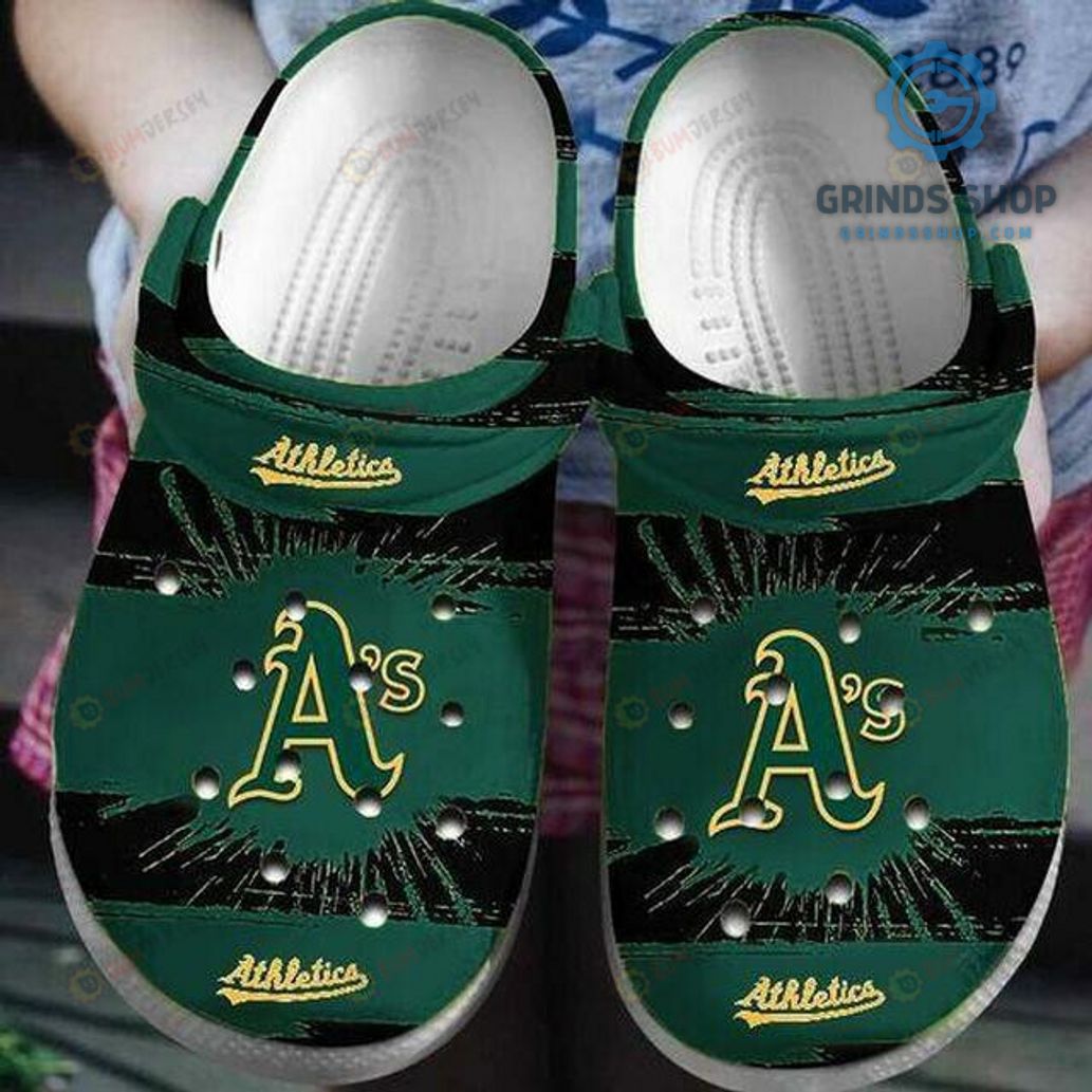 Oakland Athletics On Dark Green Crocs Crocband Clog Comfortable Water Shoes 1 4zjdh - Grinds Shop