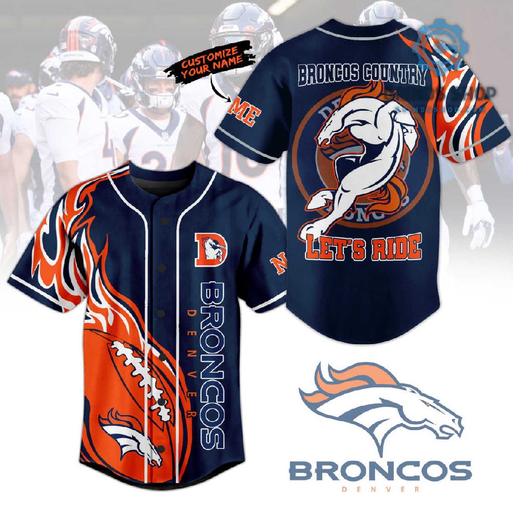 Denver Broncos Let Ride Personalized Baseball Jersey 1696342697945 Zezor - Grinds Shop