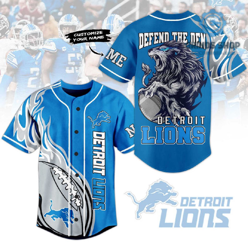 Detroit Lions Defend The Dex Personalized Baseball Jersey 1696342707974 Dgy7d - Grinds Shop