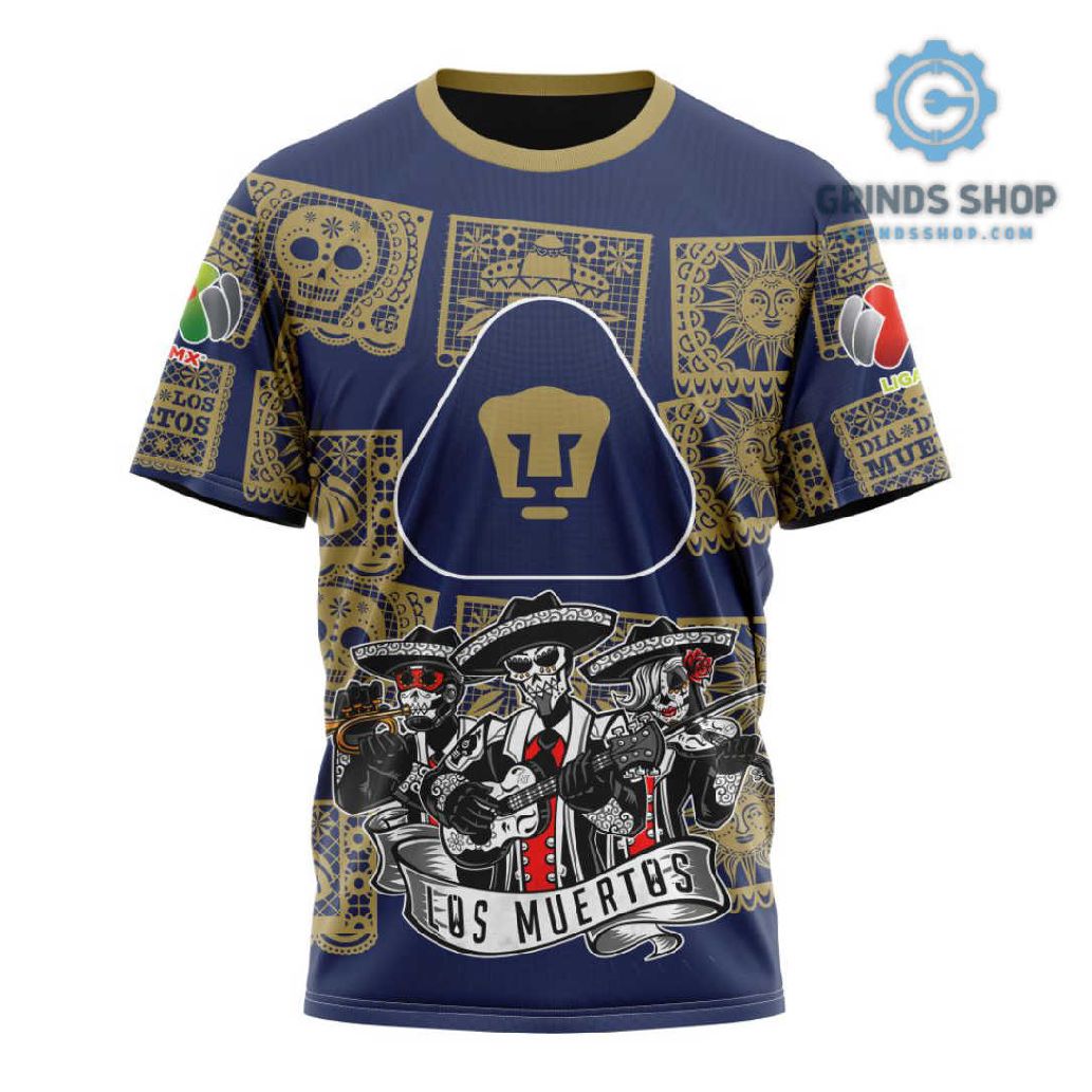 Liga Mx Pumas Unam Special Dia De Muertos Design Personalized T Shirts 1696338670763 Ngbkx - Grinds Shop