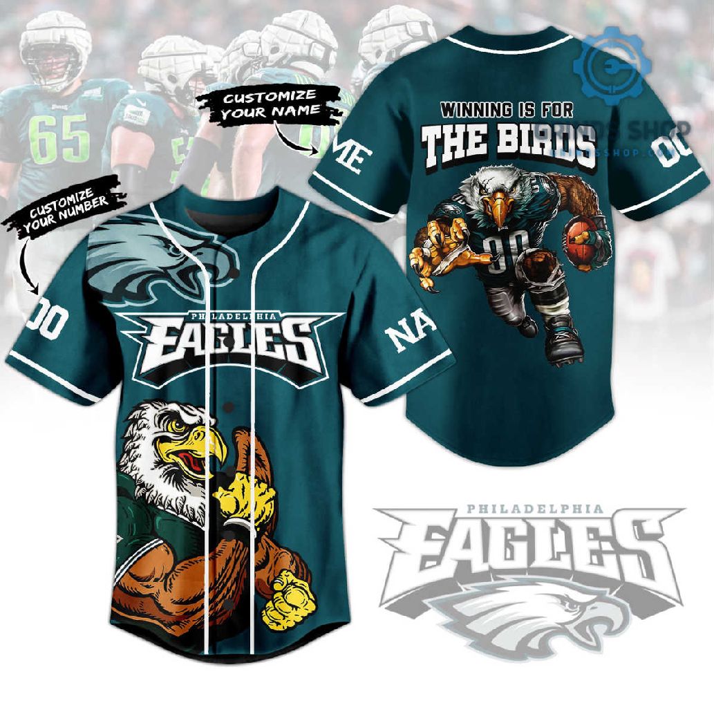 Philadelphia Eagles Nfl The Birds Personalized Baseball Jersey 1696343028418 Is015 - Grinds Shop