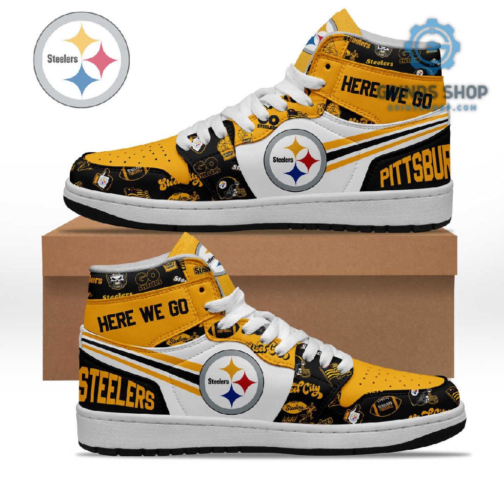Pittsburgh Steelers Nfl Here We Go Nike Air Jordan 1 1696343060611 Vatue - Grinds Shop