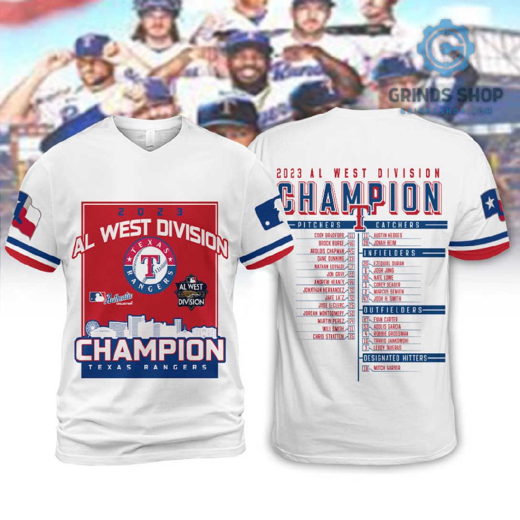 Saw62dop Texas Rangers Champions Al West Division T Shirt 1696266325985 M6niw - Grinds Shop