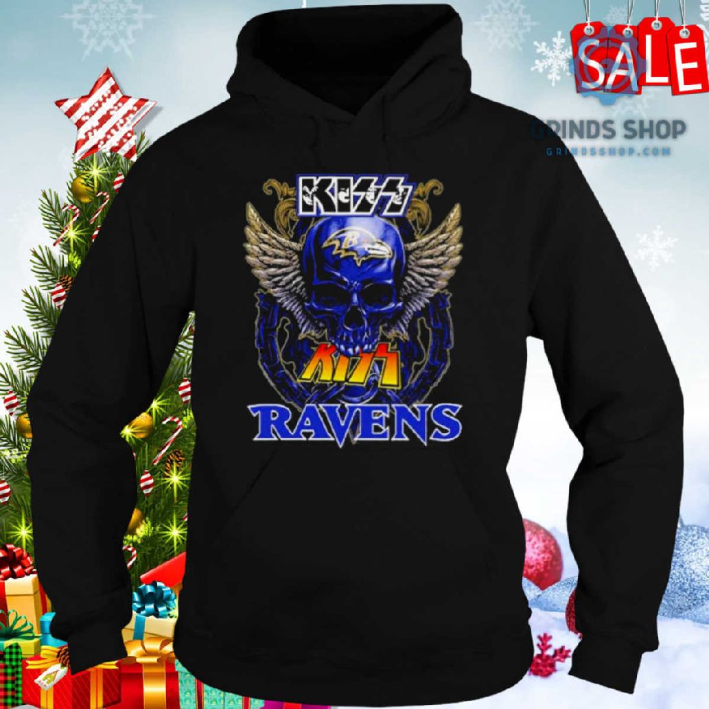 Skull Wings Kis Baltimore Ravens T Shirt 1698679559956 Ftkpk - Grinds Shop
