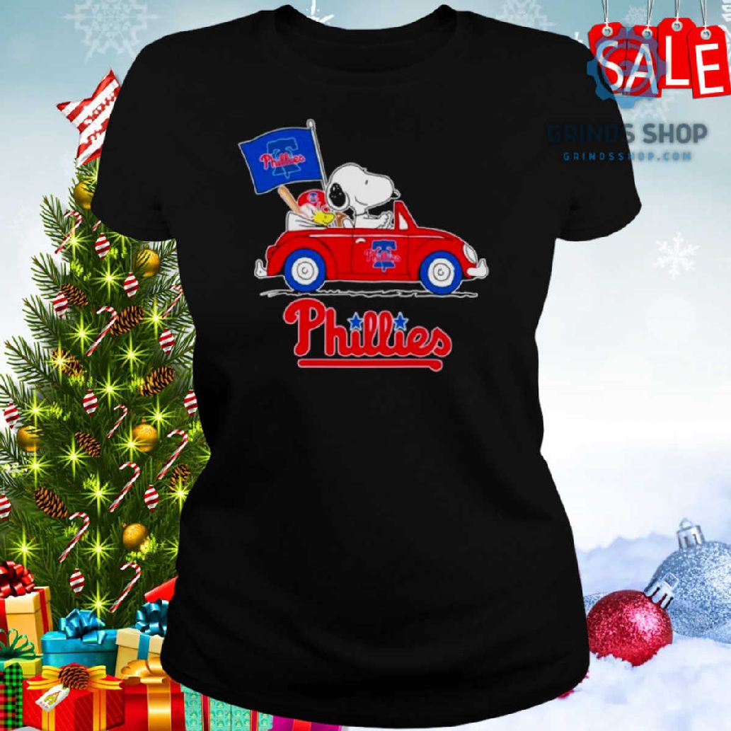 Snoopy And Woodstock Riding Car Philadelphia Phillies Flag 2023 Shirt