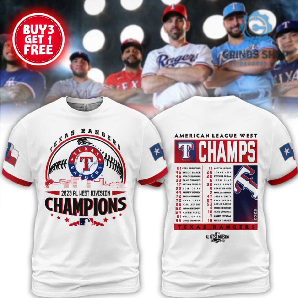 T1ylndhs Texas Rangers 2023 Champions Al West Division T Shirt 1696266324558 Yqj7f - Grinds Shop