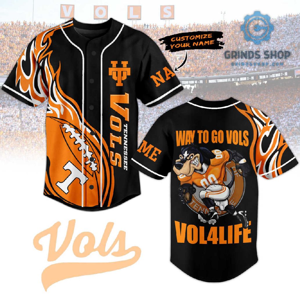 Tennessee Volunteers Football Way To Go Vols Personalized Baseball Jersey 1696343131119 Ns7um - Grinds Shop