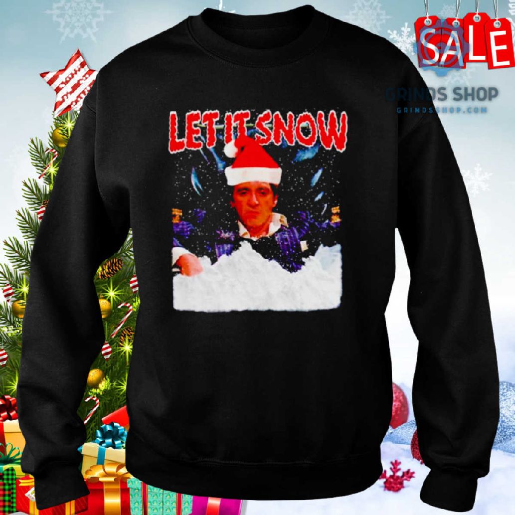 Tony Montana Santa Hat Let It Snow Shirt