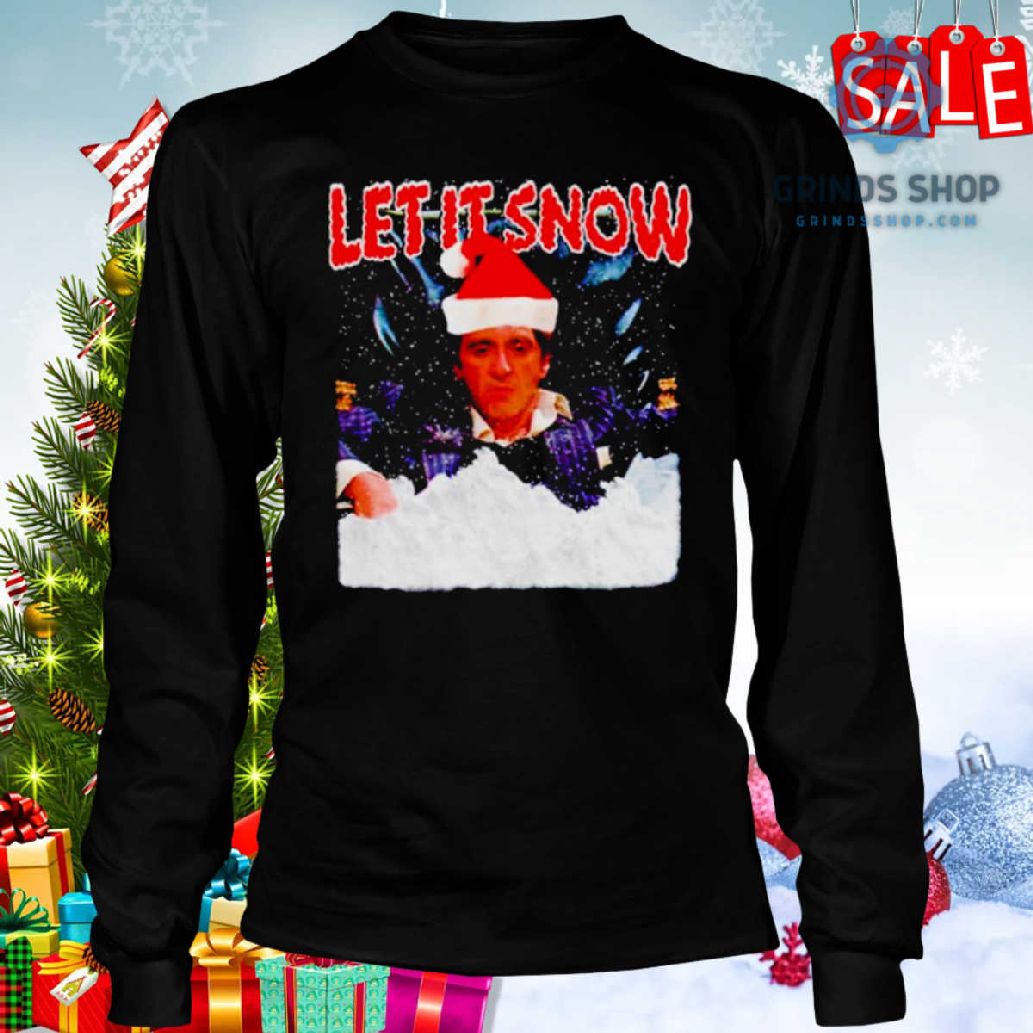 Tony Montana Santa Hat Let It Snow Shirt