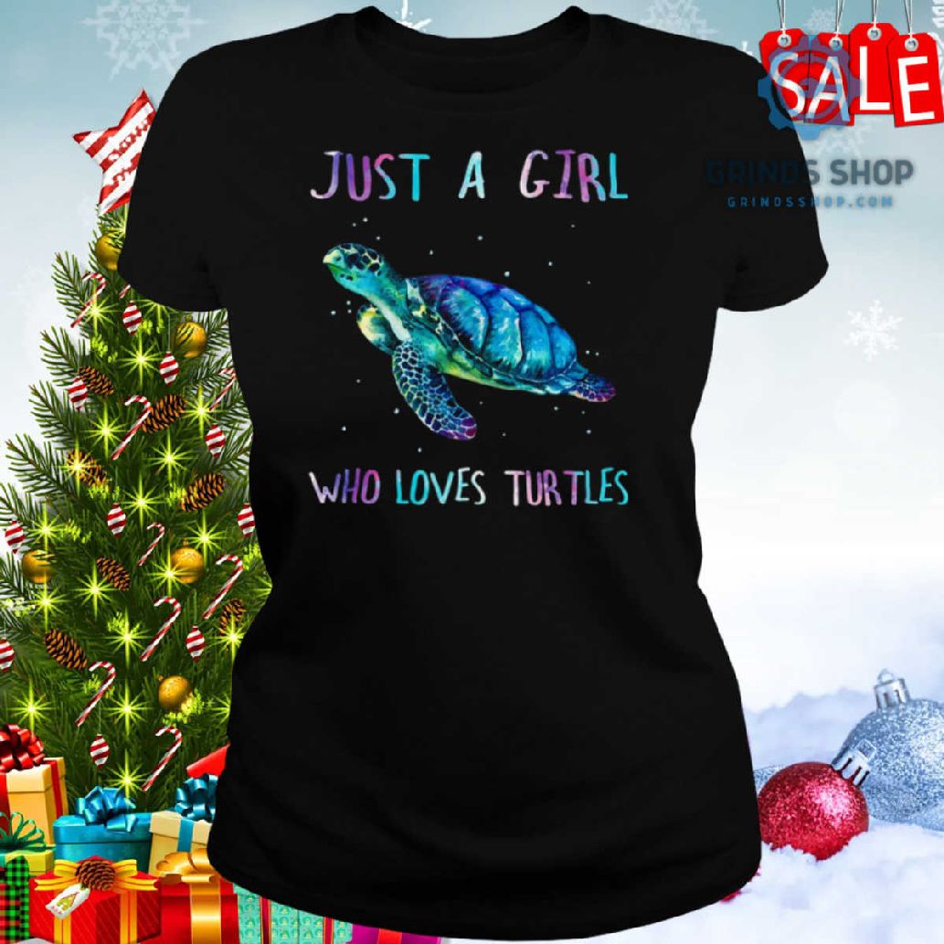 Turtle Watercolor Sea Ocean Just A Girl Who Loves Turtles Shirt