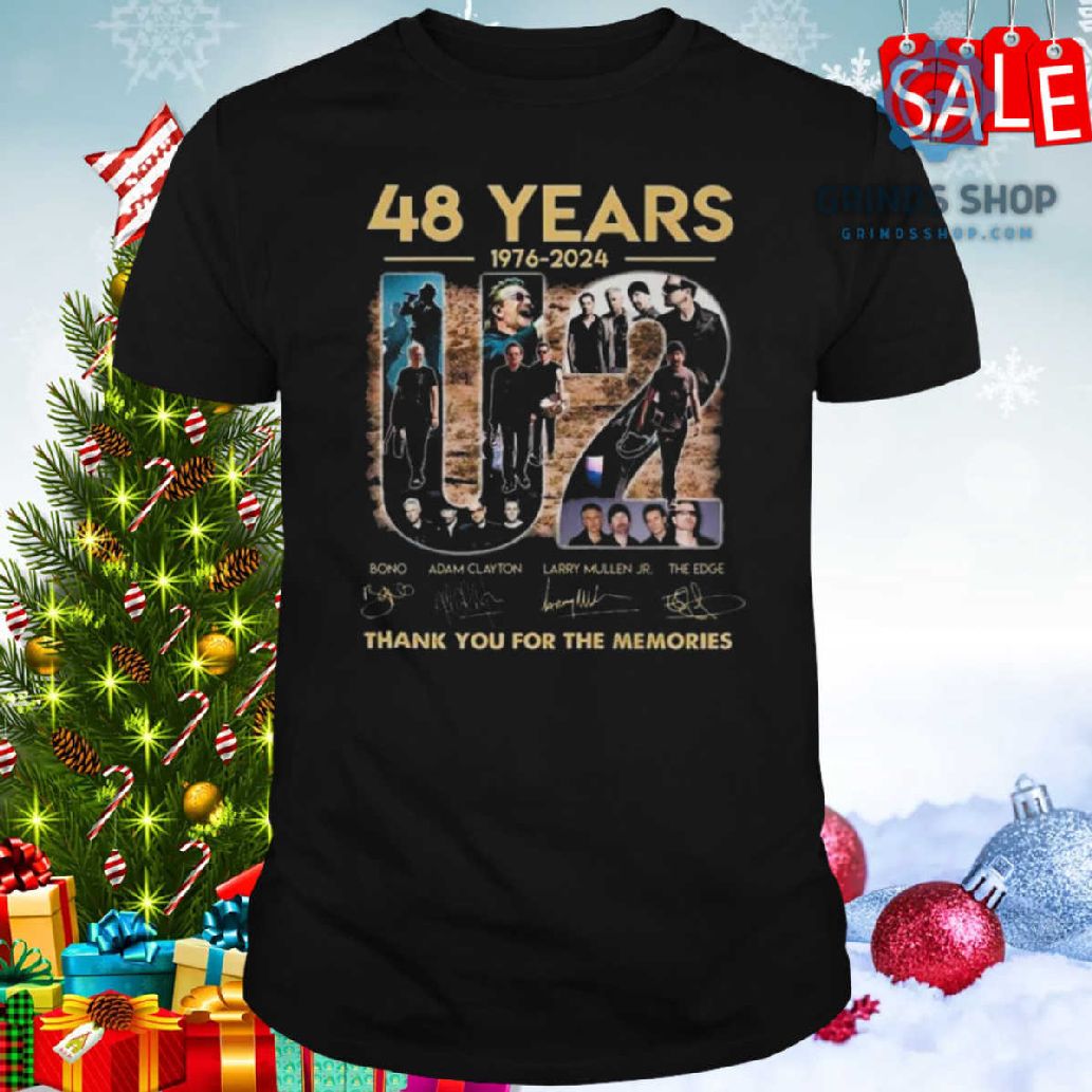 U2 48 Years 1976 – 2024 Thank You For The Memories Signatures T-Shirt