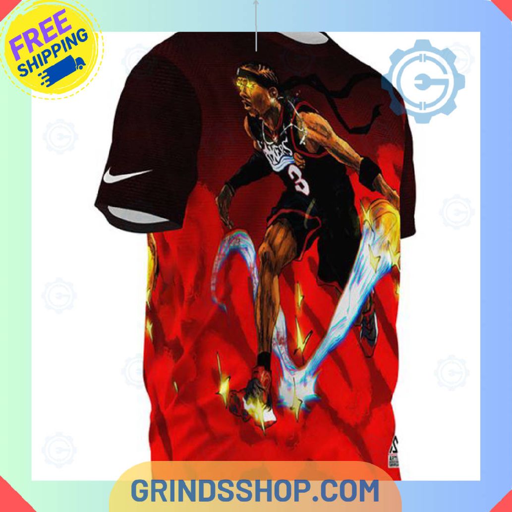 Allen Iverson Full Printed T Shirt 1 4lgup - Grinds Shop