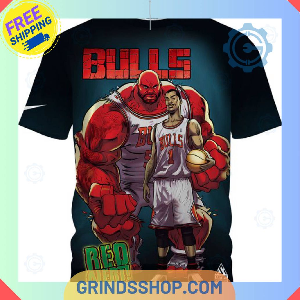 Chicago Bulls X Marvel Full Printed T Shirt 1 Bed0o - Grinds Shop