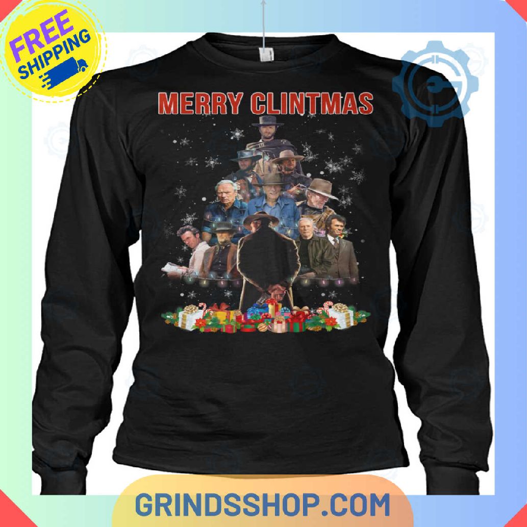 Clint Eastwood Merry Christmas Sweatshirt 1698936657884 Sqwvr - Grinds Shop