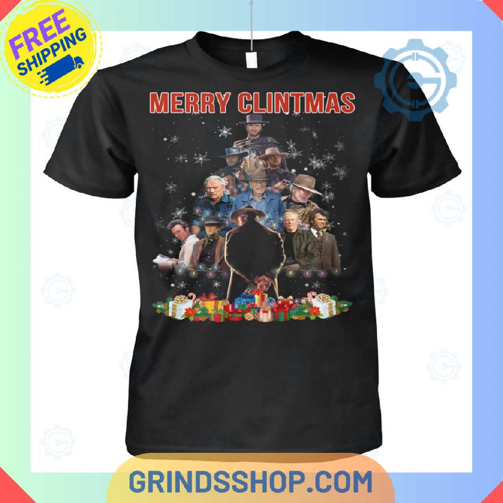 Clint Eastwood Merry Christmas T Shirt 1698936666692 4hmfb - Grinds Shop