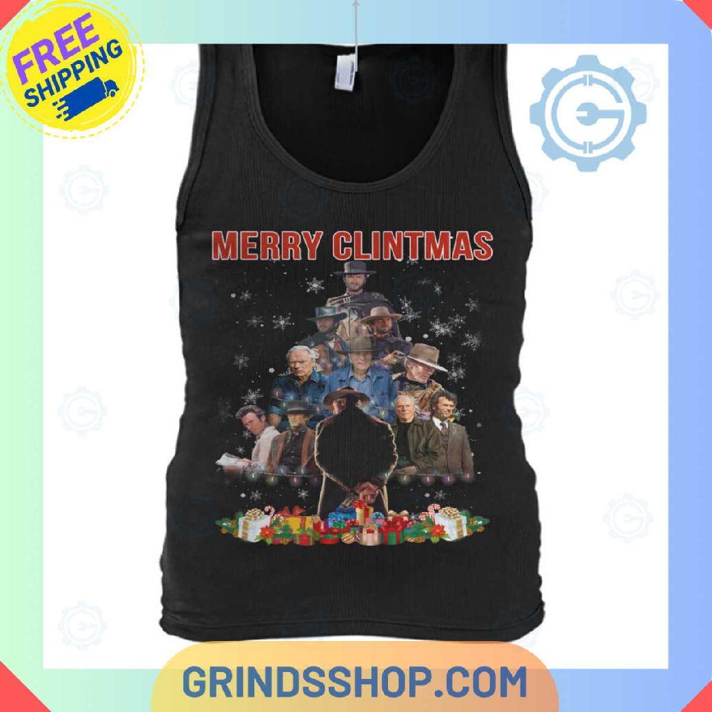Clint Eastwood Merry Christmas Tank Top 1698936677946 Clcwl - Grinds Shop