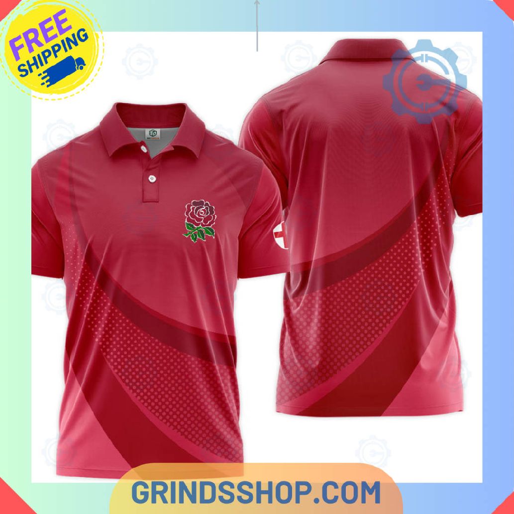 England National Rugby Union Team Red Polo Shirts 1 K0idw - Grinds Shop