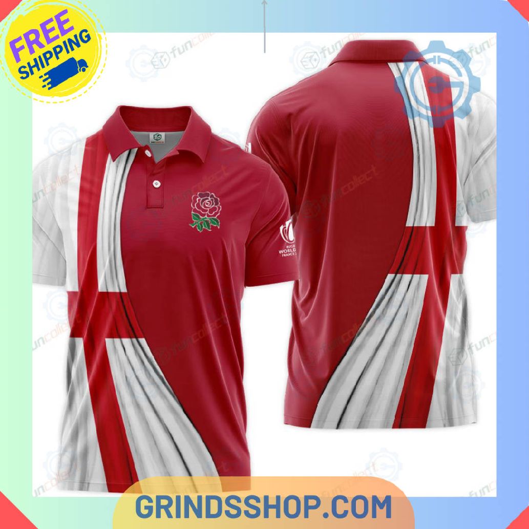 England National Rugby World Cup 2023 Team Polo Shirts 1 H9qhr - Grinds Shop