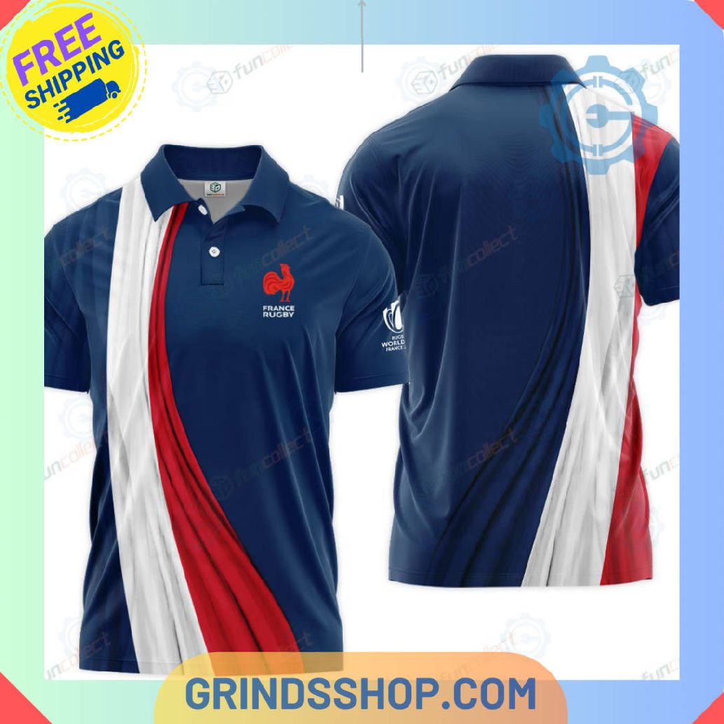 France 2023 National Rugby Union Team Blue Polo Shirts 1 Nhpcd - Grinds Shop