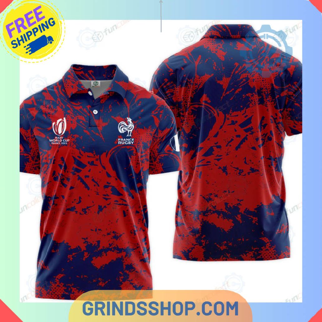 France National Rugby Union Team Blue Red Polo Shirts 1 Kz37a - Grinds Shop