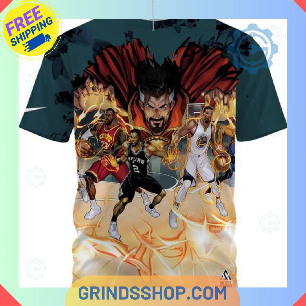 Nba Stars X Marvel Full Printed T Shirt 1 Misjb - Grinds Shop