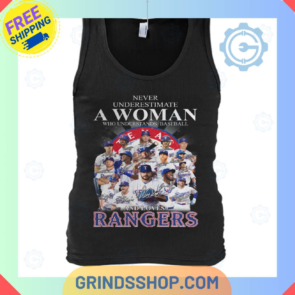 Never Underestimate A Woman Loves Rangers T-Shirt