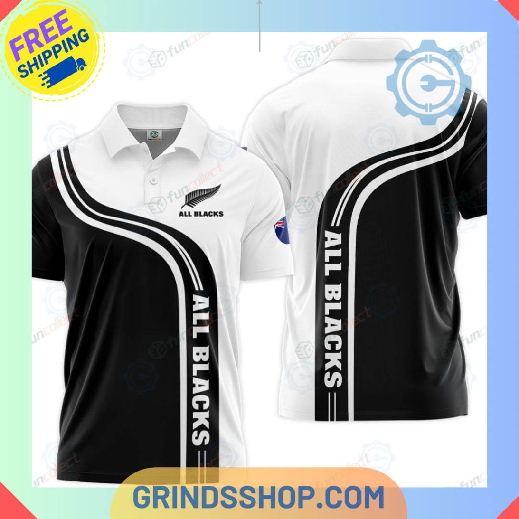 New Zealand National Rugby Union Team Polo Shirts 1 Bj8k6 - Grinds Shop