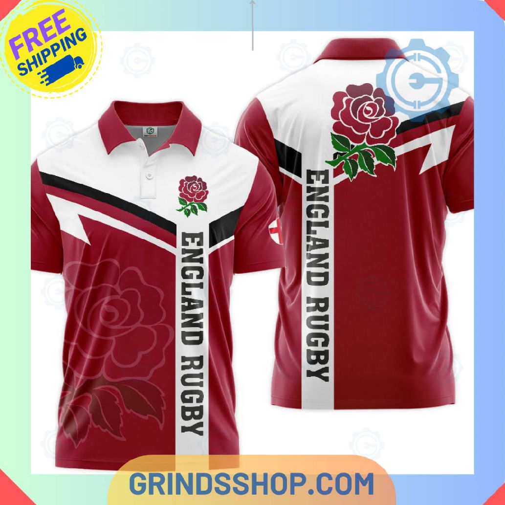 Rugby World Cup 2023 England National Rugby Union Polo Shirts 1 Sneve - Grinds Shop