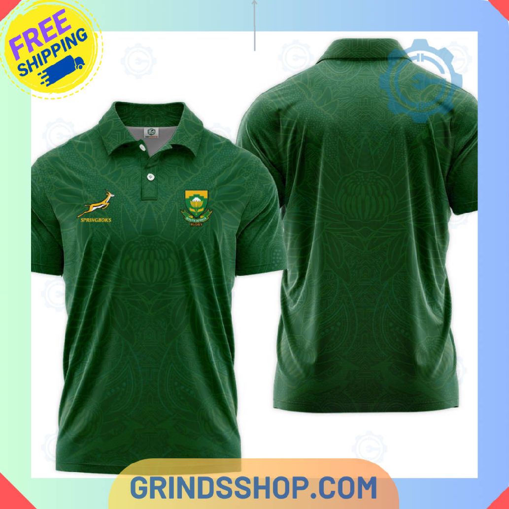 South Africa National Rugby Union Team Green Polo Shirts 1 Vcdlh - Grinds Shop