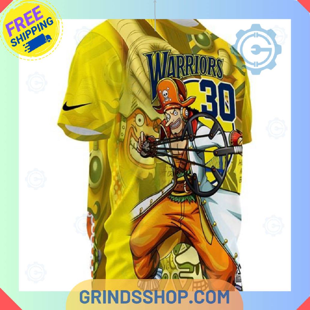 Stephen Curry X One Piece Full Printed T Shirt 1 Nvs0m - Grinds Shop