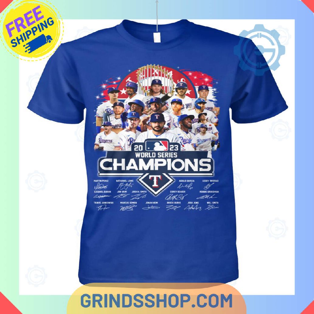 Texas Rangers World Series Champions T Shirt 1 Ma6xh - Grinds Shop