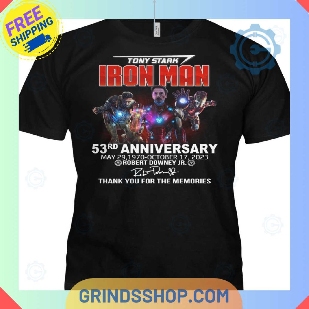 Tony Stark Iron Man 53rd Anniversary T-Shirt