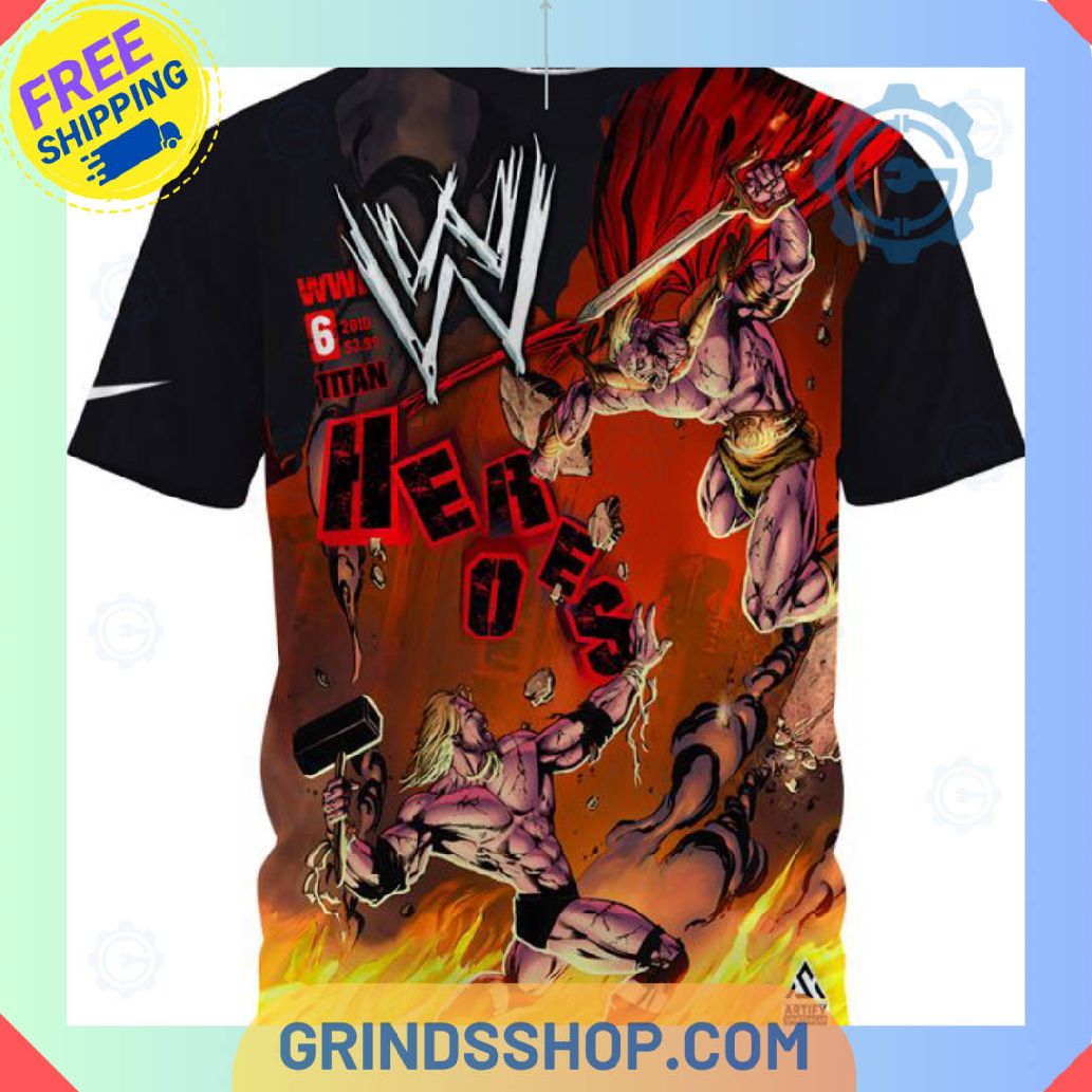 Wwe Star Heroes Comic Books Full Printed T Shirt 1 Lllwm - Grinds Shop