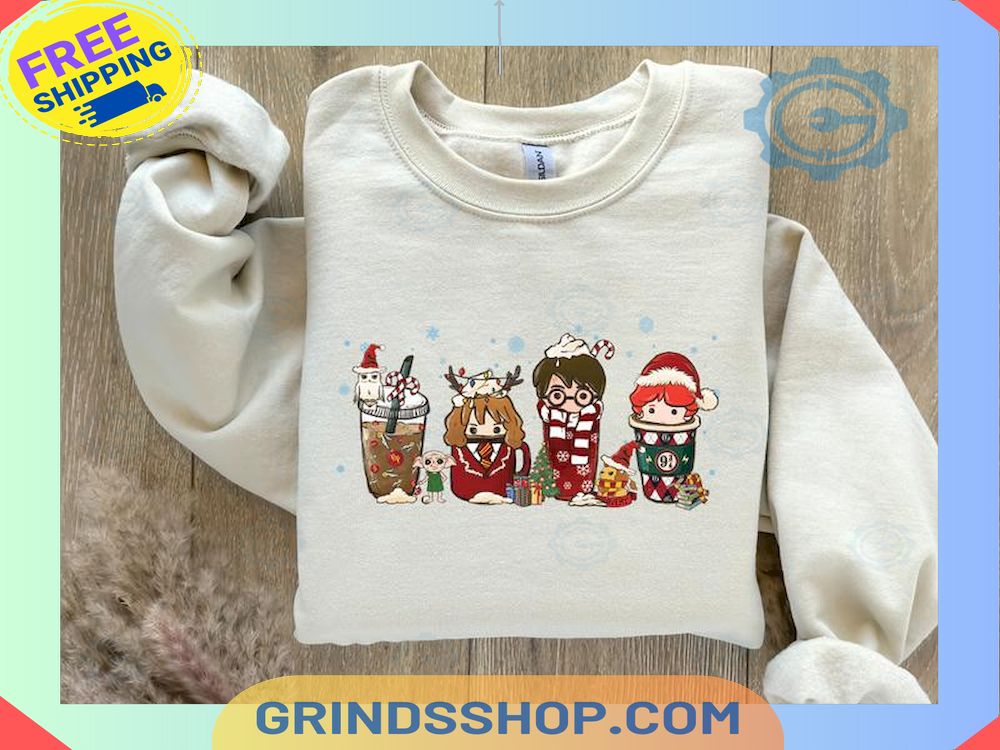 Harry Potter & Friends Christmas Coffee Sweatshirts Hoodie T-shirts