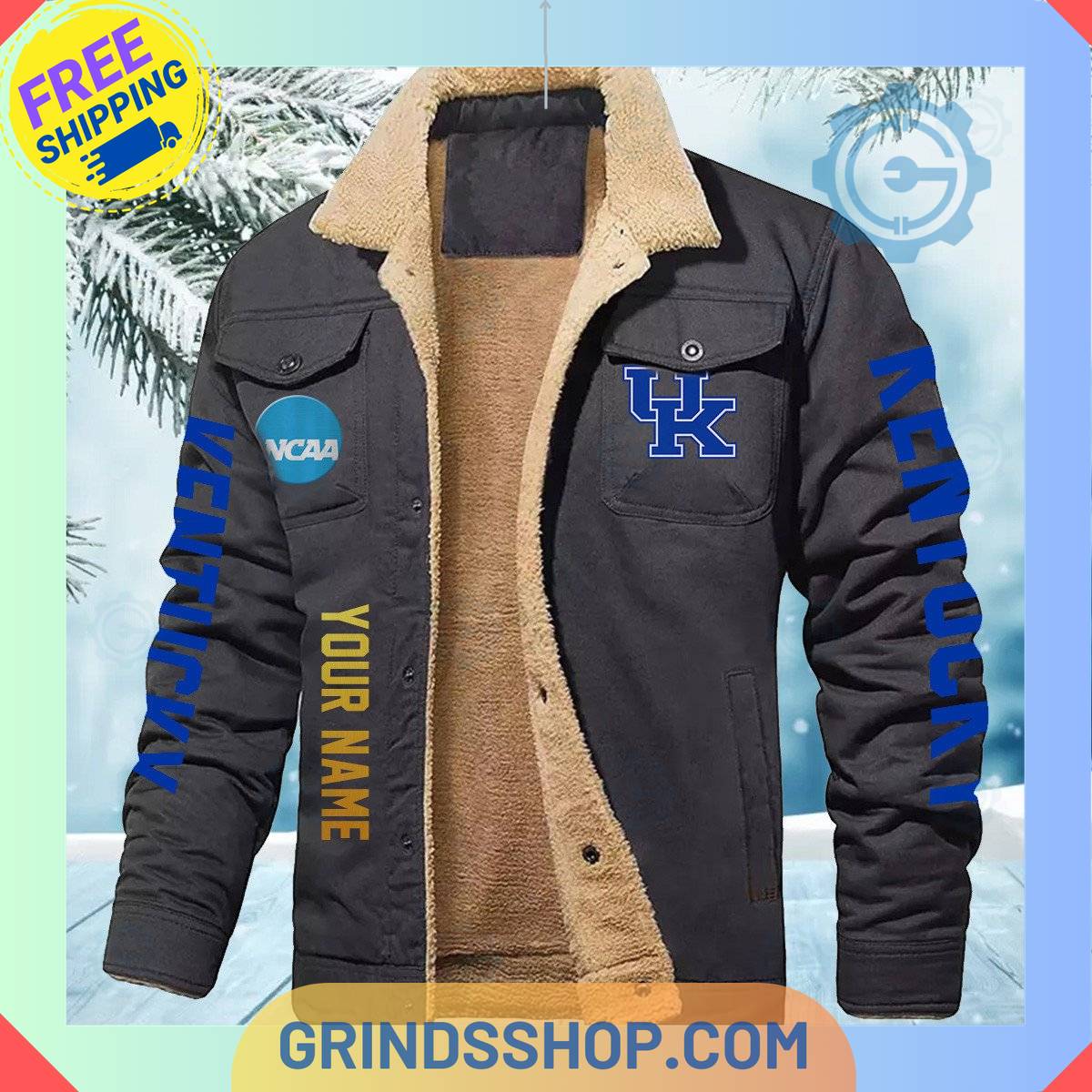 Kentucky Wildcats NCAA Fleece Leather Jacket - Grinds Shop